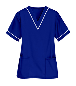 Uniforme de Enfermería de Alta Calidad, Talla Grande, Manga Corta, Colores Cómodos, Algodón Informal con Diseño de Malla Sólida, Sostenible y Elegante - Product Image 3
