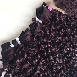 Oeuf Plante Couleur Bundle Et Fermeture Avec Fermeture 4x4 Super Double Drawn Cheveux Qualité Vietnamien Haute Qualité - Product Image 2