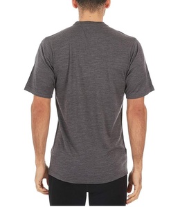 T-shirts pour hommes en laine mérinos 100% de haute qualité, coupe régulière, manches courtes, col rond, anti-UV, respirants, sportifs, teints unis - Product Image 2