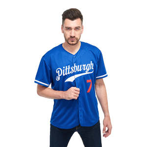 Camiseta de Béisbol Personalizada Sublimada OEM 100% Poliéster Informal con Botones al Frente, Nombre del Equipo, Número, Diseño Deportivo - Product Image 2