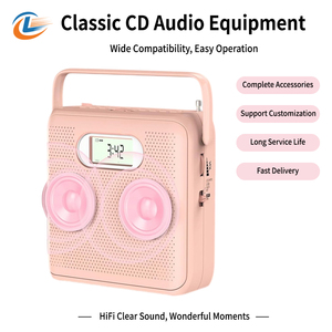 Custom <b>Pink</b> Retro Portable <b>CD</b> <b>Player</b> With LCD Display USB AUX Wireless Music Boombox For Home Study Outdoor Audio Equipment - Product Image 3