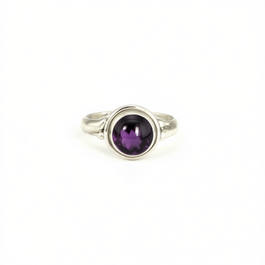 Anillo de Amatista Natural en Plata de Ley 925, Joyería Artesanal con Gema Púrpura para Mujer, Elegante, Joyería para Uso Diario - Product Image 2