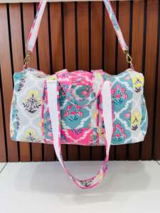 Bolsa de Viaje de Lujo 2026, Rosa, de Algodón Acolchado, Diseño de Patchwork Hecho a Mano, Bolsa de Playa Pequeña para Mujer - Product Image 6