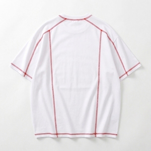 T-shirt en coton surdimensionné pour hommes avec surpiqûres contrastées – Vente en gros |   T-shirt décontracté streetwear |   Fabricant OEM de Marque Privée Personnalisée - Product Image 2