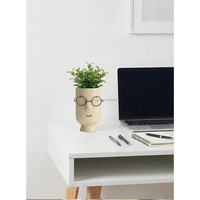 Vase Moderne en Céramique Brillante Façonné à la Main en Inde, 20 cm, Résistant aux Rayures, Écologique, pour Table, Maison, Pâques, Mariage