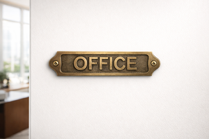 Dollond London Brass Door <b>Name</b> <b>Plate</b> Office Door Sign Traditional Raised Letter Wall Plaque Mounting Screws Anchors UK Model D1 - Product Image 2