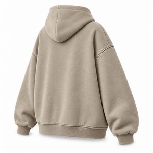 Sweat-shirt à capuche oversize pour homme, en molleton de coton uni, décontracté, avec poche avant, manches classiques, vêtement d'hiver, coupe ample - Product Image 6