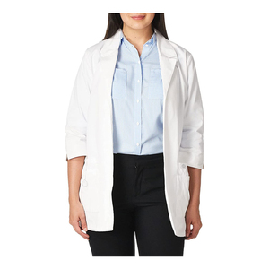 Blouse de laboratoire blanche élégante de haute qualité en coton et polyester tissé, uniforme médical unisexe pour médecins, infirmières et personnel hospitalier - Product Image 1