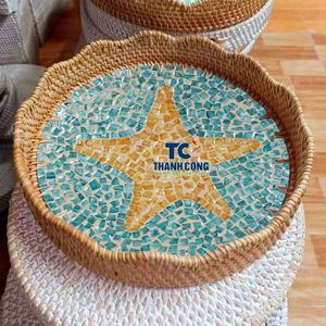 ถาดหวายมุกแท้ งานแฮนด์เมด ของตกแต่งหรูหรา พร้อมการเคลือบผิวระดับพรีเมียม ถาดเสิร์ฟหวาย ขายส่งจากเวียดนาม - Product Image 1