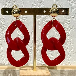 Boucles d'oreilles pendantes en résine tendance, forme irrégulière, clous dorés, chaîne à maillons, bijoux fantaisie, artisanat en résine - Product Image 1