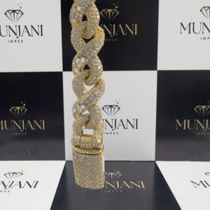 Bracelet pour homme en argent plaqué or avec moissanite taille brillant certifiée IGI, testeur VVS1, chaîne cubaine glacée, tailles 2mm 3mm 4mm - Product Image 5