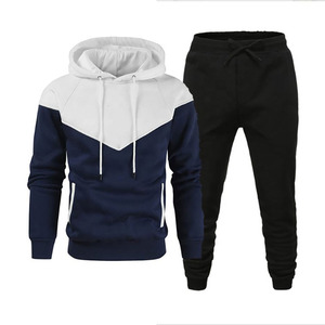 Conjunto de Sudadera con Capucha y Pantalones Deportivos para Hombre, Diseño Color Block, Felpa, con Cordón Ajustable y Letras en Relieve, Conjuntos Deportivos Personalizados - Product Image 4