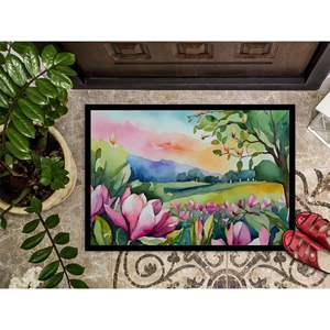 Louisiana magnolias พรมเช็ดเท้าสีน้ำ, พรมเช็ดเท้ากันลื่นในร่มกลางแจ้งพรมเช็ดเท้าหน้าประตูต่ำซักได้24ชม. X 36W - Product Image 3