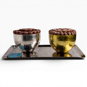 Assiettes et bols à chocolat martelés argentés et dorés, accessoires à chocolat personnalisables, fabricant, tailles et couleurs sur mesure disponibles - Product Image 1