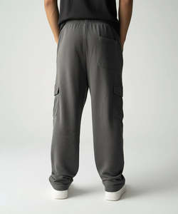 Pantalon cargo baggy décontracté en velours côtelé gris acier, léger et imperméable, ODM - Product Image 2