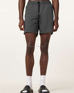 Short de sport pour homme décontracté 100% coton facile à porter respirant brodé motif solide avec poche arrière - Product Image 5