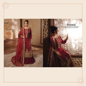 Ensemble Salwar Kameez en soie brute sans plis pour femme BEKHUDI VOl-2, robe traditionnelle indienne pakistanaise brodée, dupatta, pour mariage et fête - Product Image 6