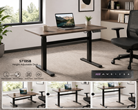 Bureau d'ordinateur ergonomique en bois réglable en hauteur électriquement, 100x60cm, durable, pour position assise et debout, exporté du Vietnam
