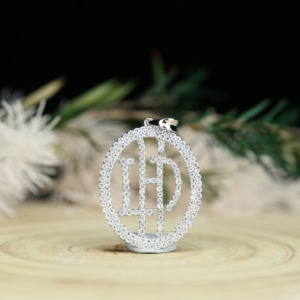 Iced Out Letter Name <b>Initial</b> <b>Pendant</b> 925 Sterling <b>Silver</b> Moissanite Round Brilliant Cut Stone Luxury Circle Themed Charms - Product Image 5