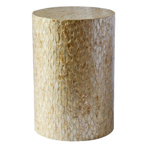 Stacked Shell Design Inlaid Accent <b>Stools</b> Mother of Pearl Natural Shell Mosaic Nightstand For Home Interior Styling Design - Product Image 1