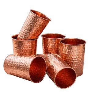 Ensemble de 2 verres à boire en cuivre pur martelé de qualité supérieure, verres à eau en cuivre massif, articles de cuisine, articles de bar, ensemble cadeau, prix avantageux - Product Image 6