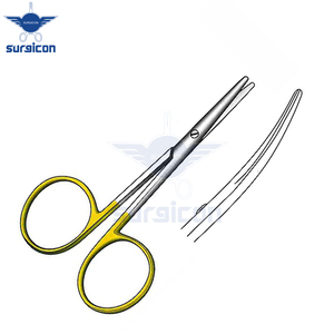 Ciseaux chirurgicaux incurvés à bout arrondi en acier inoxydable de qualité supérieure, 10 cm / 4 pouces, dorés, pour bébés, par LEXER - Product Image 6