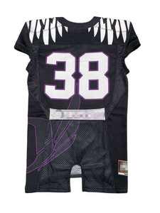 Uniforme de football américain personnalisé noir, blanc et bleu royal, maillot 2026, kit d'équipe 2025, sublimation intégrale, vêtements professionnels - Product Image 2