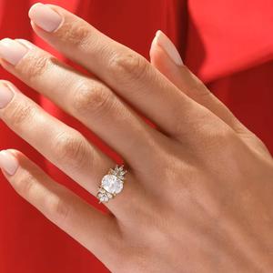 High-quality Gold Plated 925 Sterling <b>Silver</b> Engagement Wedding <b>Band</b> 5A Zirconia Geometric Curves Women's Bridal <b>Ring</b> - Product Image 4