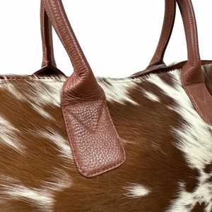 Bolso tote de cuero con pelo de vaca, bolso de mano para mujer, bolso de hombro elegante y moderno, bolso de compras de viaje LHTB-0037 - Product Image 5