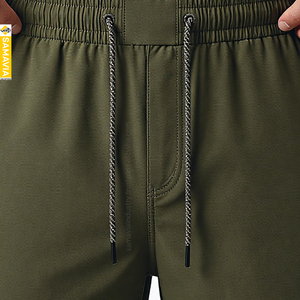 Shorts Bermuda en Coton Imprimé Vert Olive Écologique à Séchage Rapide pour Hommes SAMAVIA avec Poches Service OEM - Product Image 4