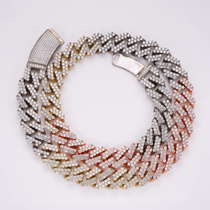 Collar de Cadena Unisex de Plata 925 con Moissanita, Chapado en Oro y Platino, Estilo Hip Hop, para Hombre y Mujer, Regalo de Aniversario de Bodas, Joyería - Product Image 1