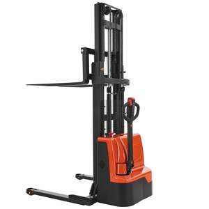 Gerbeur électrique complet orange et noir, capacité de 3300 lb, hauteur de levage de 96,06 pouces, hauteur de levage réglable de 8,66 à 31,1 pouces, chariots élévateurs électriques - Product Image 1