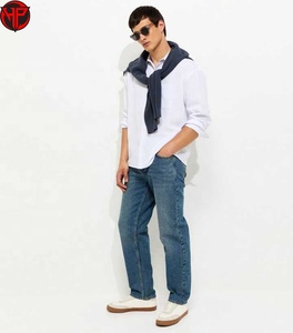 <b>White</b> <b>Long</b> <b>Sleeve</b> Dress <b>Shirt</b> Wrinkle Resistant Breathable Button Up Pocket <b>Men's</b> Business Formal Wear - Product Image 4