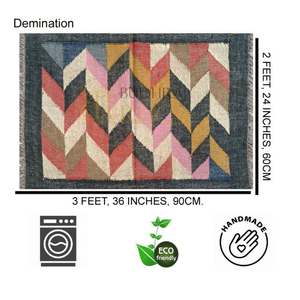 Alfombra de yute de color sólido, 2x3 pies, tamaño personalizable, antideslizante, resistente a las arrugas, para meditación, yoga y exhibición de pared - Product Image 4