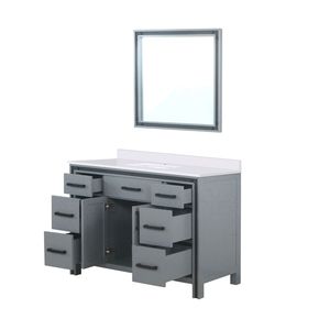 Mobile da Bagno Grigio Scuro 48 Pollici L X 22 Pollici D con piano in quarzo bianco e 34 pollici Mobili da Bagno con Specchio - Product Image 4