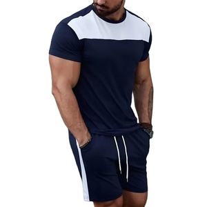 Conjunto de pantalones cortos con estilo informal personalizado para hombre, novedad de verano, conjunto de camisa corta transpirable, conjuntos de Camiseta de algodón 2025 100% - Product Image 1