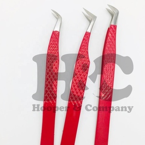 Pinces à cils professionnelles, pinces à cils durables pour extensions de cils, acier inoxydable, pinces à volume de cils de vison, pointe fine, logo, faible MOQ - Product Image 2