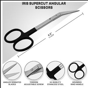 กรรไกรตัดเยื่อใยแก้วตา ปลายโค้งคมพิเศษ สำหรับการผ่าตัดทางการแพทย์ ทันตกรรม จักษุวิทยา ตัดอย่างแม่นยำ ใช้งานระดับมืออาชีพ ได้รับการรับรองมาตรฐาน ISO - Product Image 2