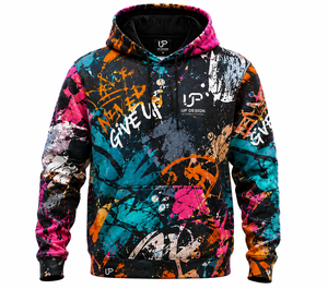 เสื้อฮู้ดพิมพ์ลายกราฟฟิตีแบบยูนิเซ็กซ์ทรงโอเวอร์ไซส์ สไตล์สตรีทแวร์ สีสันสดใส ผ้าหนา สำหรับผู้ชายและผู้หญิง - Product Image 1