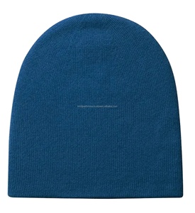 Bonnets personnalisés unisexes tricotés à la main Bonnet réversible en cachemire rouge d'hiver uni, vente en gros de bonnets multicolores prix d'usine livraison gratuite - Product Image 4