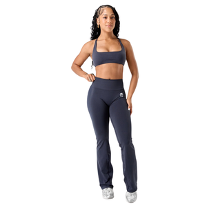 Pantalon évasé taille ultra haute sans coutures pour femme, coupe sculptée, extensible, compressif, style bootcut, pour le sport et le yoga - Product Image 4