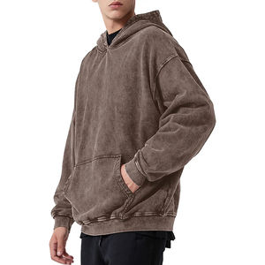 Acid <b>Wash</b> Hoodies For Men With Breathable Cotton Blend Fabric Digital Printing And Seasonal Wear men's hoodies - Product Image 6