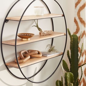 Handcrafted Unique Circular Wall Shelf in Mango Wood - Wholesale B2B - Product Image 3