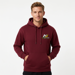 Sudadera con Capucha para Hombre, Color Granate, Corte Regular, Diseño con Bolsillos, Estilo Casual para Otoño, Tejido Liso Teñido - Product Image 1