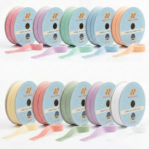ริบบิ้นกำมะหยี่สีชมพูอ่อนขนาด 12 มม. แบบหน้าเดียว ม้วน 50 หลา สำหรับห่อของขวัญเทศกาลราคชบาบันธัน ตกแต่งราคี ขายส่ง ปรับแต่งได้ - Product Image 5