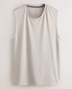 Débardeur sans manches gris clair pour homme de qualité supérieure, col rond, tricoté en polyester respirant, anti-rétrécissement, 180g, vêtement de sport décontracté, taille XL - Product Image 1