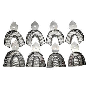Dental Impression Tray Set 8 Pcs Stainless Steel Trays Ergonomic Grip for Accurate Mold Taking Laboratory Use by <b>Blush</b> surgical - Product Image 1