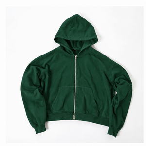 Sweat-shirt à capuche entièrement zippé à faible MOQ avec poches latérales, coupe classique, pour l'extérieur, automne-hiver – Fabricant de sweats à capuche entièrement zippés - Product Image 1