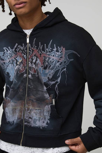 เสื้อฮู้ดดี้แบบซิปเต็มตัว ผ้าหนา ทรงโอเวอร์ไซส์ สำหรับฤดูหนาว สีพื้น  พร้อมโลโก้ปัก/พิมพ์  แบบยูนิเซ็กซ์  รับทำโลโก้ตามสั่ง - Product Image 6