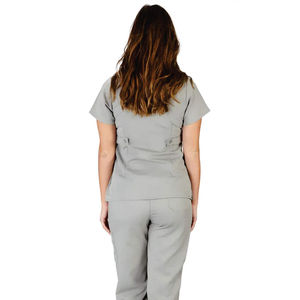 Conjunto de Uniforme Médico Unisex para Enfermeros, Top de Punto con Cuello en V y Pantalones con Bolsillos, Detección de Agujas, Fusión sin Costuras, Talla XL - Product Image 4